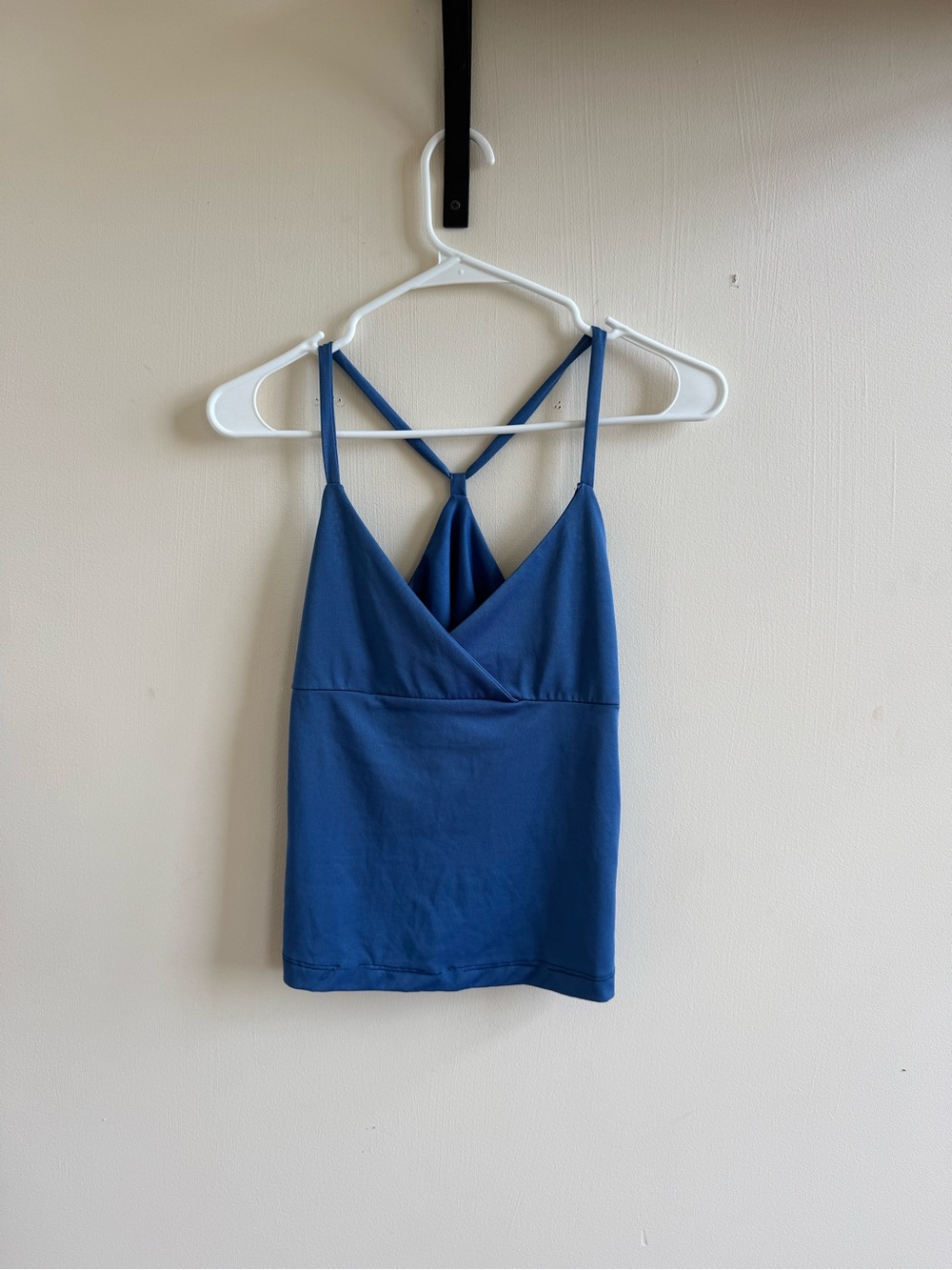 Blue Strappy V-Neck Tank Top